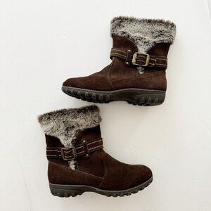 Bass Annabelle Suede Faux Fur Trim Boots